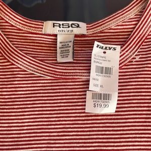 Never worn Tilly’s T shirt no stains juniors red and white stripe